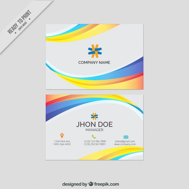 Abstract color business cards Free Vector
