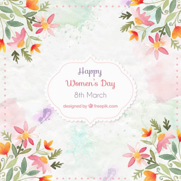 Watercolor floral decoration women's day Free Vector