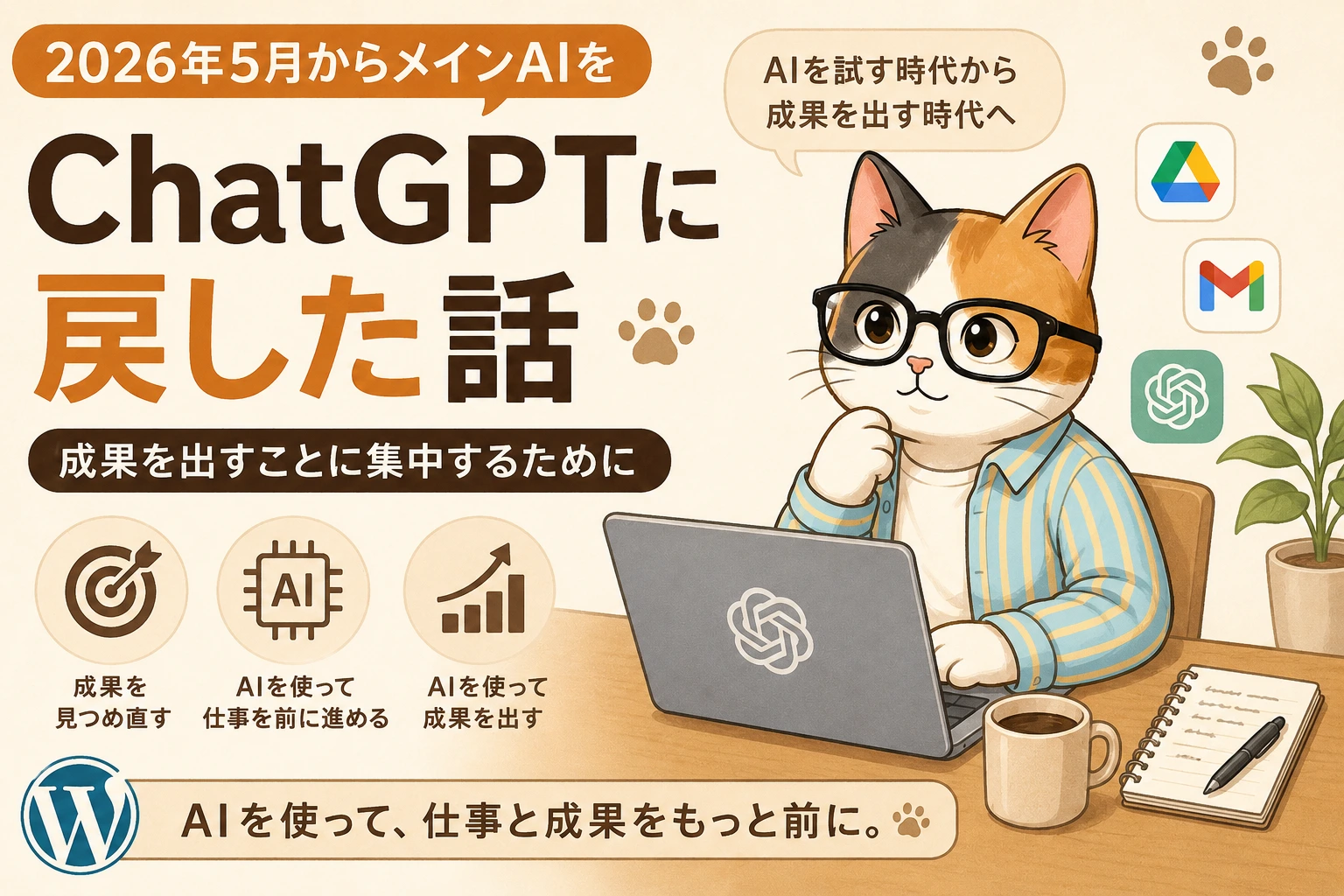 初心に戻ってChatGPTでAIで成果を出すことに集中します
